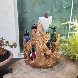 Altar Congá com 12 Orixás de 10 Cm Umbanda Dourado - 5
