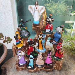 Altar Congá com 12 Orixás de 10 Cm Umbanda Dourado - 8