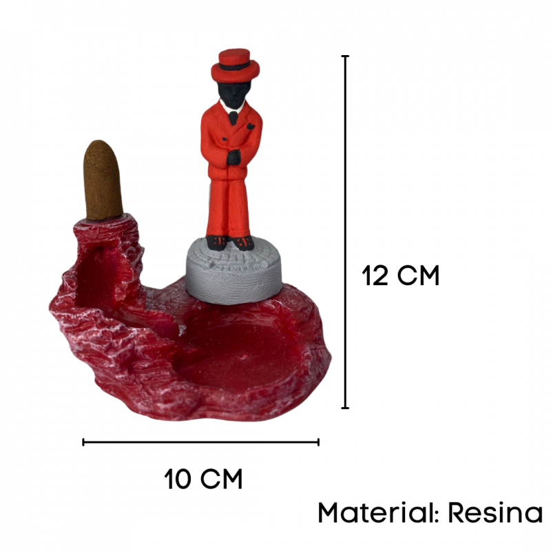 Incensário Cascata Zé Pelintra em Resina 12 Cm-escolha a Cor:zé Pelintra Vermelho - 2