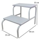 Ver imagem 2 de Escada 2 Degraus para Maca e Depilação Medcombo Escada Clínica 02 Degraus Inox Piso em Mdf com Antid