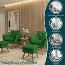 Ver imagem 3 de Kit 2 Poltronas Decorativa e 2 Puffs para Sala Recepção Manicure Consultório Quarto Tecido Suede