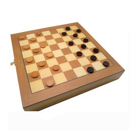 Jogo De Xadrez Dama Tabuleiro Em Madeira Com Gaveta 39X39 Cm - 2