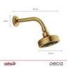 Chuveiro Metal Redondo de Parede com Tubo Acqua Plus Standart - Deca Dourado Brilhante 1990.gl.std - 3