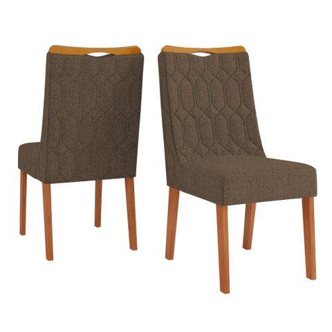 Conjunto de 2 Cadeiras Estofada Sala de Jantar Bel