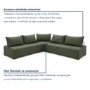 Ver imagem 7 de Sofá de Canto Modulado com Puff e Base Madeira Maciça 320CMX270CM Lisboa