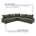 Ver mais imagens de Sofá de Canto Modulado com Puff e Base Madeira Maciça 320CMX270CM Lisboa