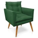 Ver imagem 3 de Poltrona Olivia Suede Verde Pés Palito Castanho - Pallazio