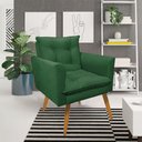 Ver imagem 2 de Poltrona Olivia Suede Verde Pés Palito Castanho - Pallazio