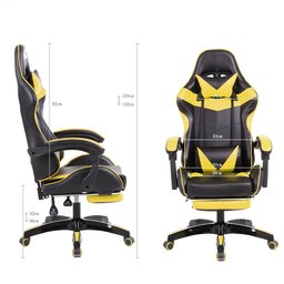 Cadeira Gamer Prizi Canvas - Amarela - 5