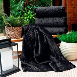 Cobertor Buettner Casal Flannel Plush 100% Poliéster Dupla Face 220mx240m Preto / Metal Escuro - 4