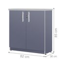 Ver imagem 3 de Escrivaninha e Armario para Escritorio Atlanta 2 Portas 2 Gavetas MDP 120cm Azul