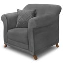 Ver imagem 1 de Poltrona Decorativa Retro Polo com Almofada Suede 1104 Ezz