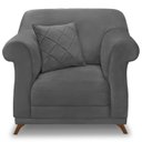 Ver imagem 7 de Poltrona Decorativa Retro Polo com Almofada Suede 1104 Ezz