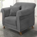 Ver imagem 2 de Poltrona Decorativa Retro Polo com Almofada Suede 1104 Ezz