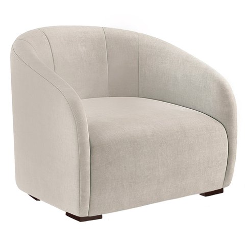 Poltrona Decorativa Julia Suede Bege - Dominic Decor