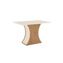 Ver imagem 5 de Conjunto Sala de Jantar Layla Trend 4 Lugares Tampo MDF Cadeiras Estofadas Off White 120cm Casa 812