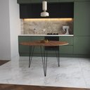 Ver imagem 1 de Mesa de Jantar Redonda 110cm Amêndoa Clips 3 Pés Ferro Preto
