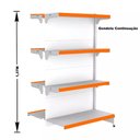 Ver imagem 3 de Gondola Centro 137 Fit Ate 9 Metros Branco 72 Bandeja Pe Laranja