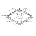 Ver imagem 3 de Luminária Embutir 4xpl26w + Ar111 Bf Bl1271/4 Bella Luce