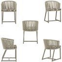 Ver imagem 5 de Mesa com 4 Cadeiras de Jantar Roma 100cm e Noronha em Aluminío Fendi Corda Nautica Estofado 6 Trama