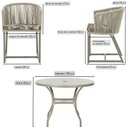 Ver imagem 2 de Mesa com 4 Cadeiras de Jantar Roma 100cm e Noronha em Aluminío Fendi Corda Nautica Estofado 6 Trama