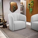 Ver mais imagens de Poltrona Decorativa Living Abby Bouclê Cinza Claro - Desk Design