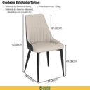 Ver imagem 4 de Kit 2 Cadeiras de Jantar Estofada Torino Design Italiano Costuras Geométricas Base em Metal - Bege-