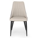 Ver imagem 6 de Kit 2 Cadeiras de Jantar Estofada Torino Design Italiano Costuras Geométricas Base em Metal - Bege-