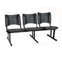 Ver imagem 5 de Cadeira para Escritorio 3 Lugares Salas Espera Recepção Cor Preta