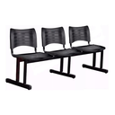 Ver imagem 2 de Cadeira para Escritorio 3 Lugares Salas Espera Recepção Cor Preta