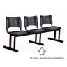 Cadeira para Escritorio 3 Lugares Salas Espera Recepção Cor Preta - 4
