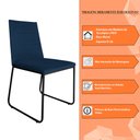 Ver imagem 6 de Kit 3 Cadeiras de Jantar Estofada Lille Base Preta Veludo Azul Marinho - Montanaris Decor