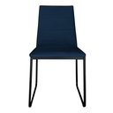 Ver imagem 2 de Kit 3 Cadeiras de Jantar Estofada Lille Base Preta Veludo Azul Marinho - Montanaris Decor