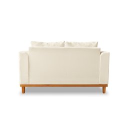 Sofá Namoradeira Viena 02 Lugares Com Almofadas Decorativa Suede Bege - Madeira Prima Deccor - 5
