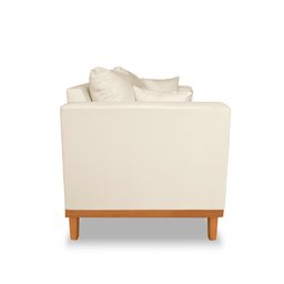 Sofá Namoradeira Viena 02 Lugares Com Almofadas Decorativa Suede Bege - Madeira Prima Deccor - 4