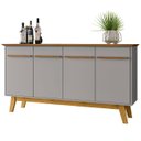 Ver imagem 1 de Buffet Aparador Sala de Estar 160cm 4 Portas Opala Cinamomo/off - Bechara