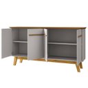 Ver imagem 4 de Buffet Aparador Sala de Estar 160cm 4 Portas Opala Cinamomo/off - Bechara