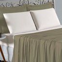 Ver imagem 3 de Jogo de Cama Casal Viúva Nobre 4 Peças Malha 100% Algodão - Avelã / Palha
