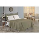 Ver imagem 4 de Jogo de Cama Casal Viúva Nobre 4 Peças Malha 100% Algodão - Avelã / Palha