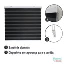 Ver imagem 2 de Persiana Rolo Double Vision Zebra 180larg X 220alt Preta com Bando - Sala/ Escritório/quarto/sacada
