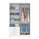 Ver imagem 2 de Guarda Roupa Solteiro Caju 4 Portas Branco com Espelho - Henn