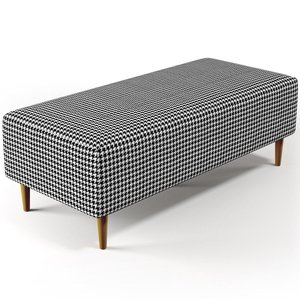 Puff Decorativo Sala de Estar Bali W01 Pés Palito 120x50cm Pied Poule - Lyam Decor