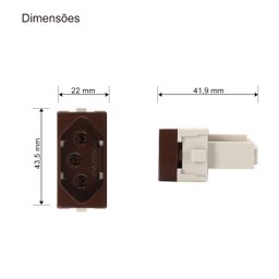 Kit 5 Módulo Tomada Sleek Marrom 2p+t 20a Margirius Cor:marrom - 4