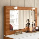 Ver imagem 3 de Penteadeira Camarim Gala com Espelho 1 Gaveta Cinamomo e Branco