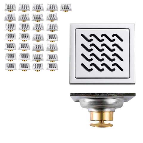 Ralo 10x10 Inox Kit 29 Uni Banheiro Anti Inseto Anti Odor Casa Quintal Lavabo Jardim Varanda Higieni