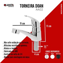 Kit 02 Cuba Roma Branca C/ Torneira Preta Aa02bl + Válvula Click + Sifão Universal + Engate Flexível - 7