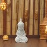 Escultura Decorativa Monge Meditando em Po de Marmore 25cm - 4