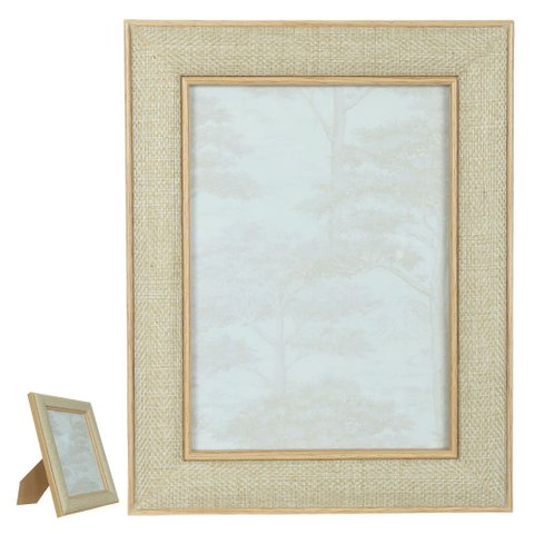 Porta Retrato Ft 13x18 MDF Linho 23x18 Bege Flor Arte