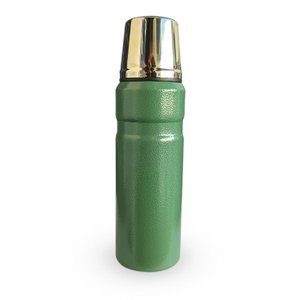 Garrafa Térmica Aço Inoxidável Parede Dupla Modelo Safari Esporte 500ml Conserva Quente e Frio:verde
