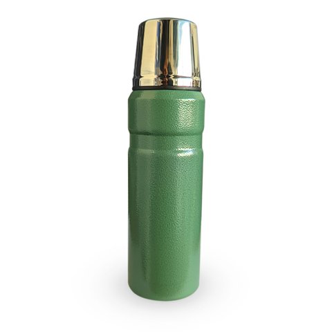 Garrafa Térmica Aço Inoxidável Parede Dupla Modelo Safari Esporte 500ml Conserva Quente e Frio:verde